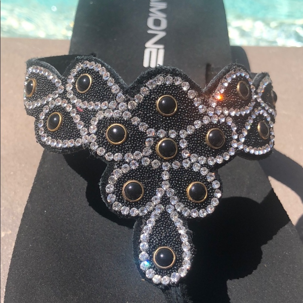 Aimone Rhinestone Sandals! Ultra comfortable 7.5 - Picture 2 of 4